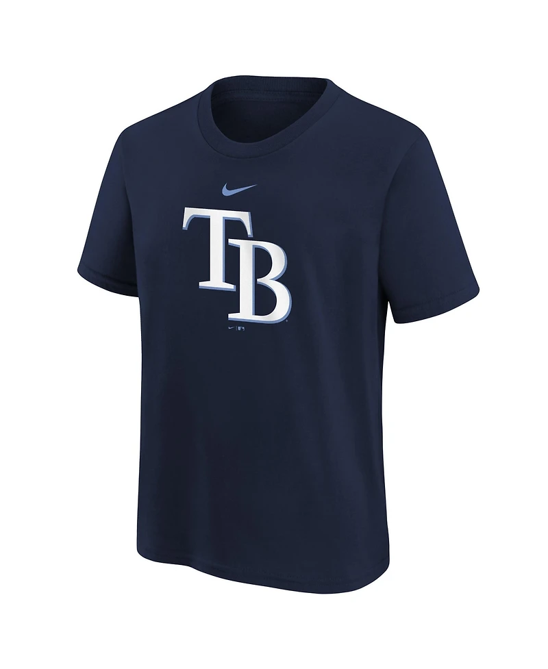 Nike Big Boys and Girls Navy Tampa Bay Rays Large Logo T-Shirt