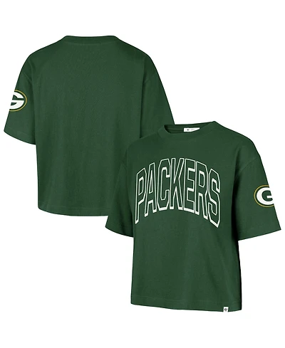 '47 Brand Women's Green Bay Packers Call Out Reed City Relaxed-Fit Cropped T-Shirt