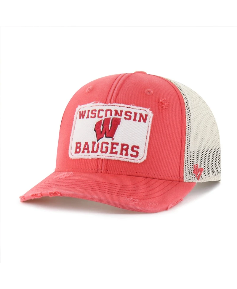 '47 Brand Men's and Women's Red Wisconsin Badgers Egremont Well-Worn Adjustable Trucker Hat