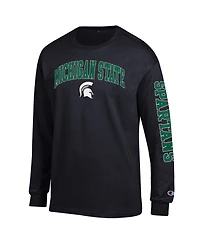 Champion Men's Michigan State Spartans Arch Over Logo 2-Hit Screen print Long Sleeve T-Shirt