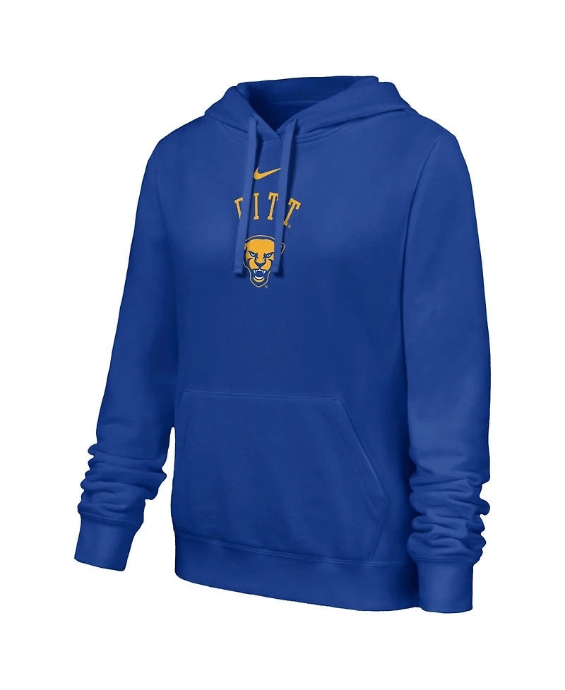 Nike Women's Pitt Panthers Club Screen-Print Graphic Semi-Brushed Fleece Hoodie