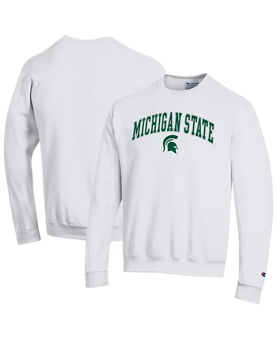 Champion Men's White Michigan State Spartans Arch Over Logo Pullover Sweatshirt