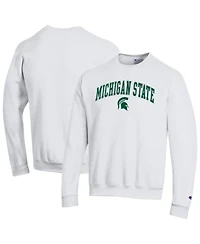 Champion Men's White Michigan State Spartans Arch Over Logo Pullover Sweatshirt