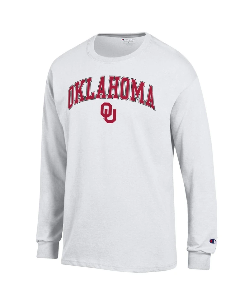 Champion Men's White Oklahoma Sooners Arch Over Logo Long Sleeve T-Shirt