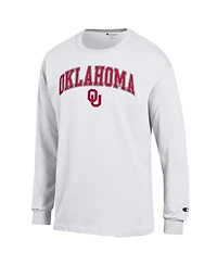Champion Men's White Oklahoma Sooners Arch Over Logo Long Sleeve T-Shirt