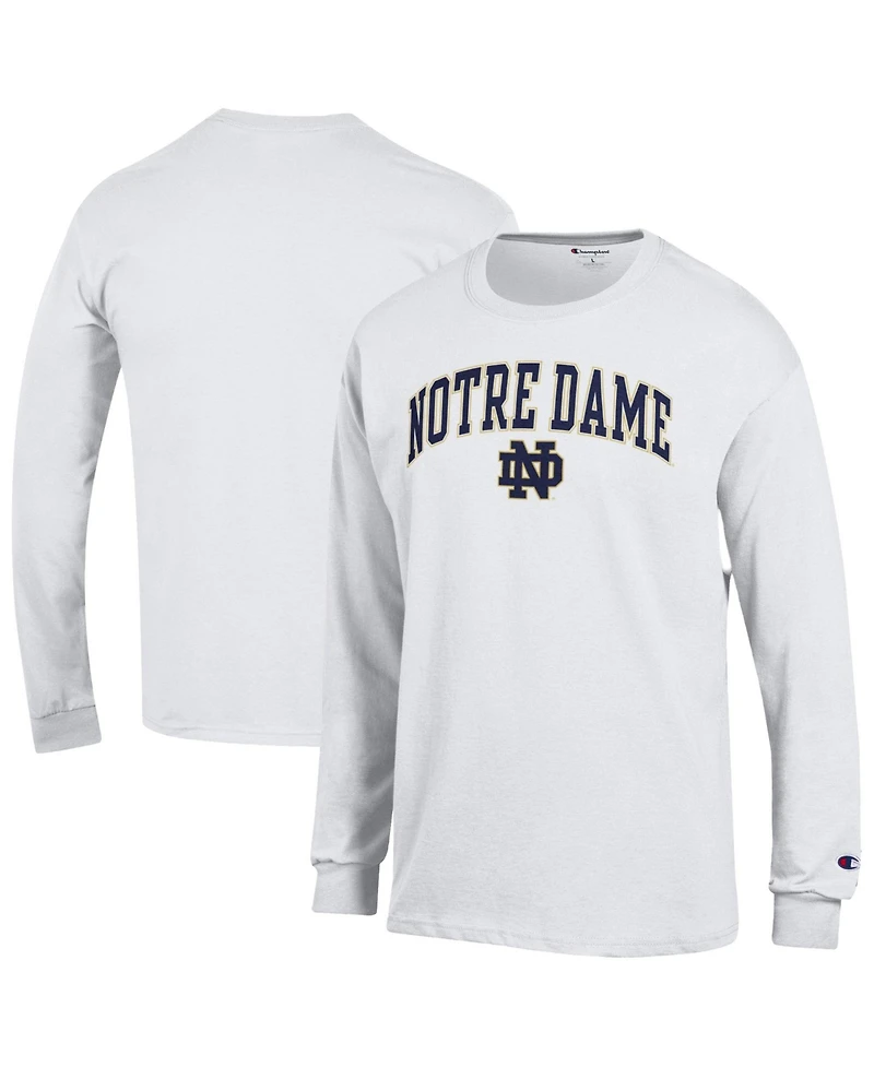 Champion Men's White Notre Dame Fighting Irish Arch Over Logo Long Sleeve T-Shirt