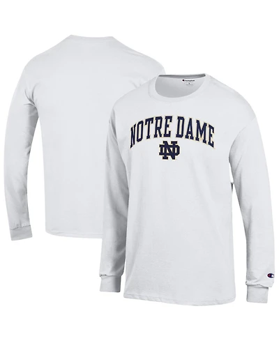 Champion Men's White Notre Dame Fighting Irish Arch Over Logo Long Sleeve T-Shirt