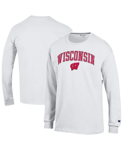 Champion Men's Wisconsin Badgers Arch Over Logo Long-Sleeve Crewneck T-Shirt