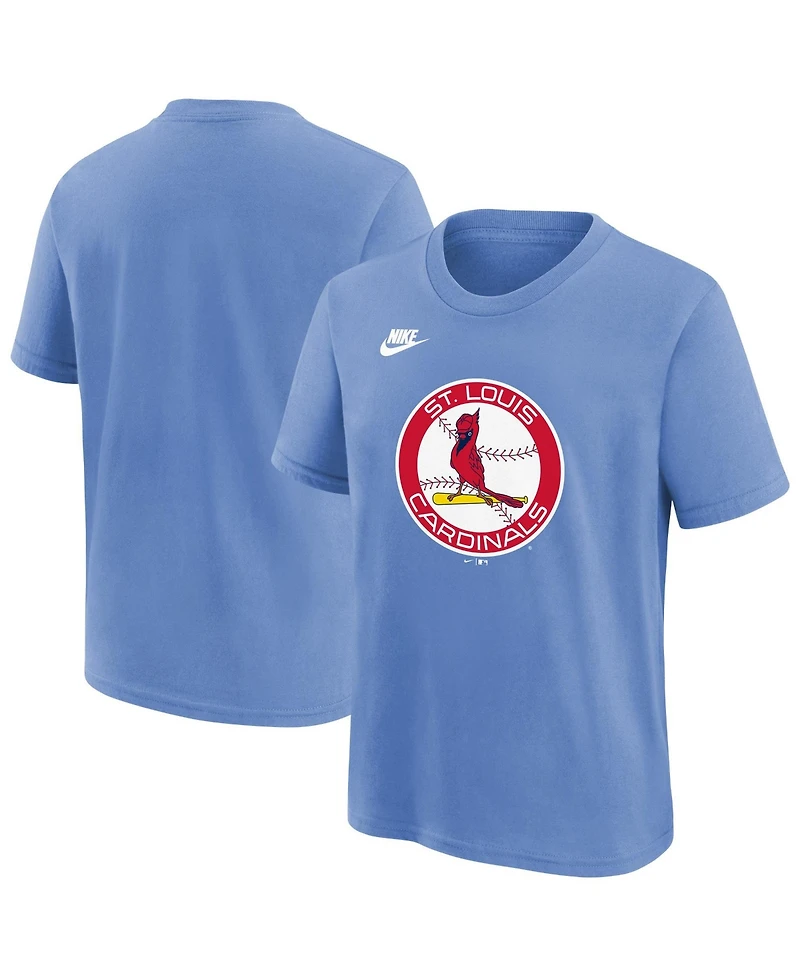 Nike Big Boys and Girls Light Blue St. Louis Cardinals Team Logo T-Shirt