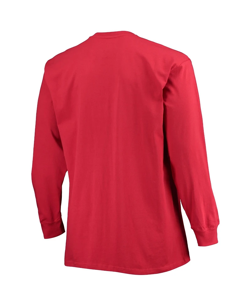 Champion Men's Crimson Oklahoma Sooners Big Tall 2-Hit Long Sleeve T-Shirt