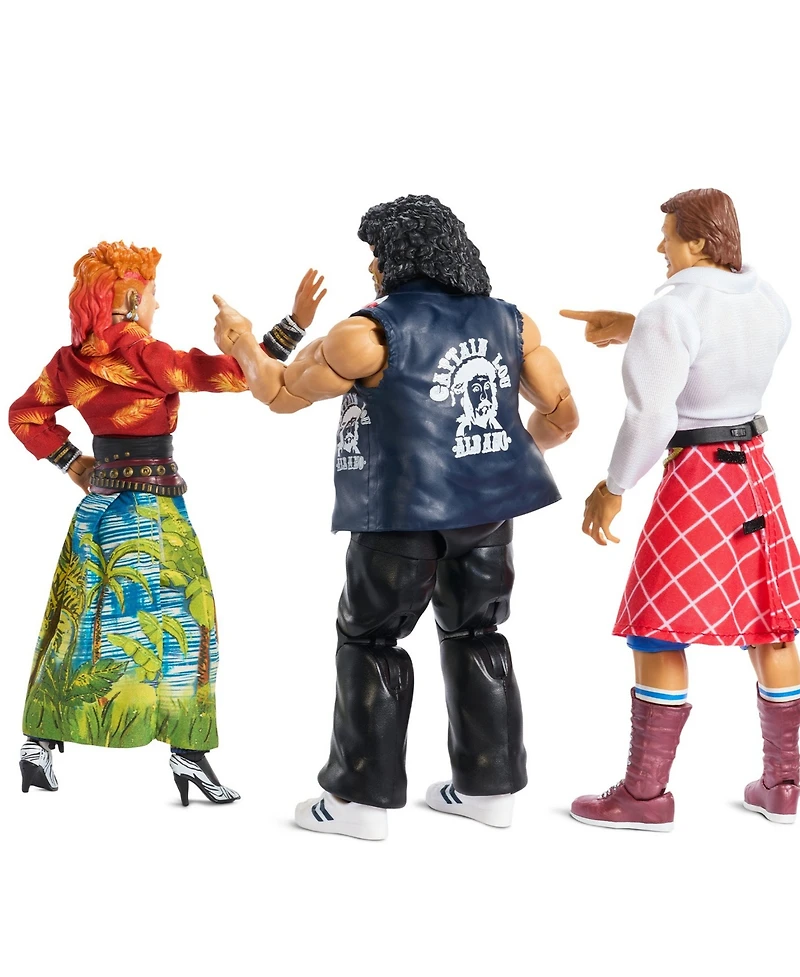 Mattel 3-Pack "Rowdy" Roddy Piper, Captain Lou Albano Cyndi Lauper Wwe Sdcc Exclusive Elite Collection Action Figure