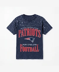 Gameday Couture Women's New England Patriots Sparkle Score Washed Crewneck Micro Rhinestones T-Shirt