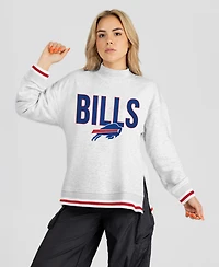 Gameday Couture Women's Buffalo Bills Rally Point Contrast Stripe Mock Neck Long-Sleeve Sweatshirt