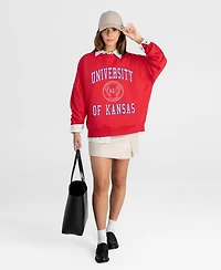 Gameday Couture Women's Kansas Jayhawks Prime Play Oversized Graphic Pullover Sweatshirt