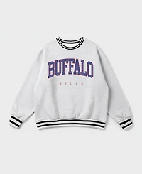 Gameday Couture Women's Buffalo Bills Oversized Easy Energy Ringer Stripe Sweatshirt