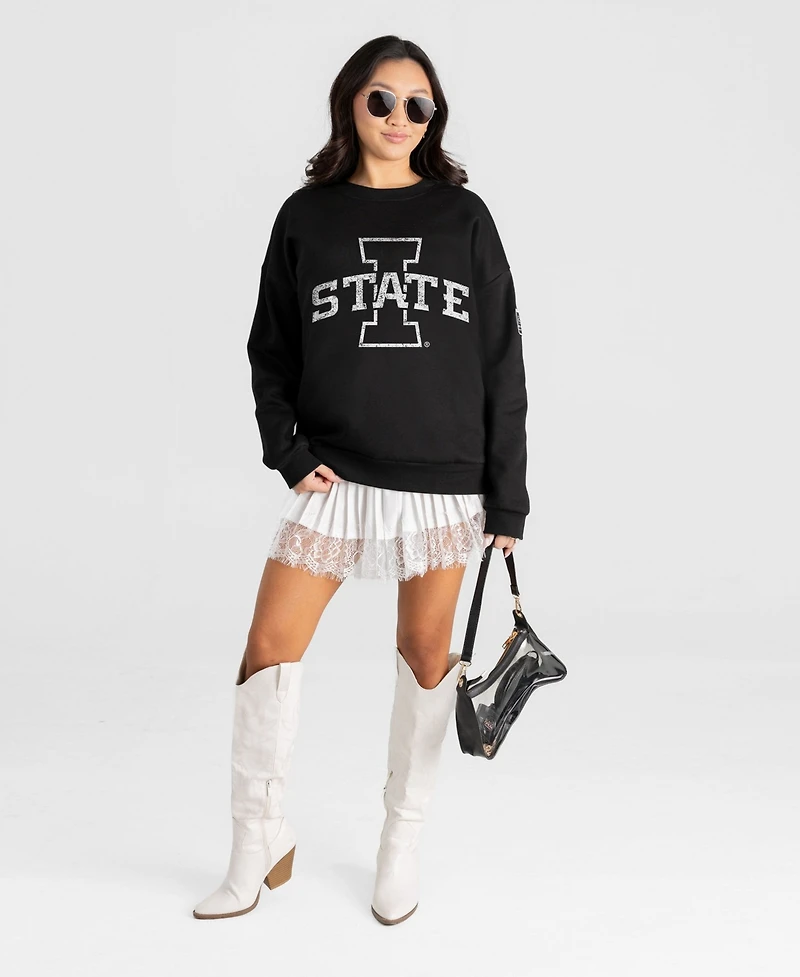 Gameday Couture Women's Iowa State Cyclones Bold Move Black Label Oversized Drop-Shoulder Sweatshirt