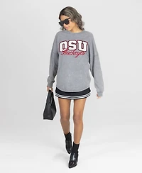 Gameday Couture Women's Ohio State Buckeyes Long-Sleeve Oversized Snow Wash T-Shirt
