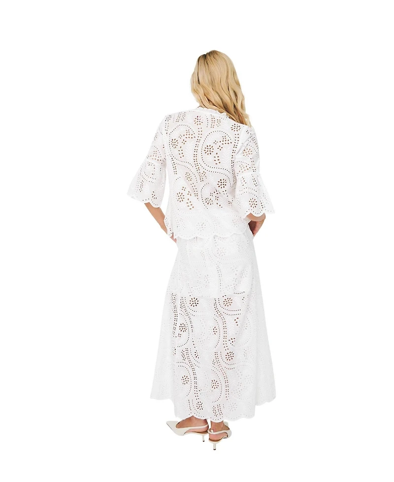 Cras Women's Briza Broderie Anglaise Maxi Skirt