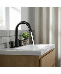 Phying 8 Inch Widespread Bathroom Faucet 2 Handle 3 Hole Vanity Sink Tap with 360 Degree Rotatable Pull-Down Sprayer Modern Bathroom Faucet