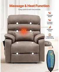 Sugift Dual Motor Power Lift Recliner Chair for Elderly with Heat and Massage 350 Pound Capacity