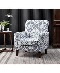 Slickblue Modern Patterned Armchair with Foam Padded Seat and Wood Legs