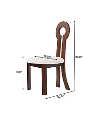 Decksplore Upholstered Sherpa Dining Chairs Mid Century Wooden Frame with Walnut Legs Ideal for Kitchen Room Use