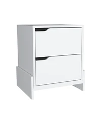 Flynama 2-Drawer Nightstand with Open Shelf, Modern End Table with Storage Cabinet for Bedroom