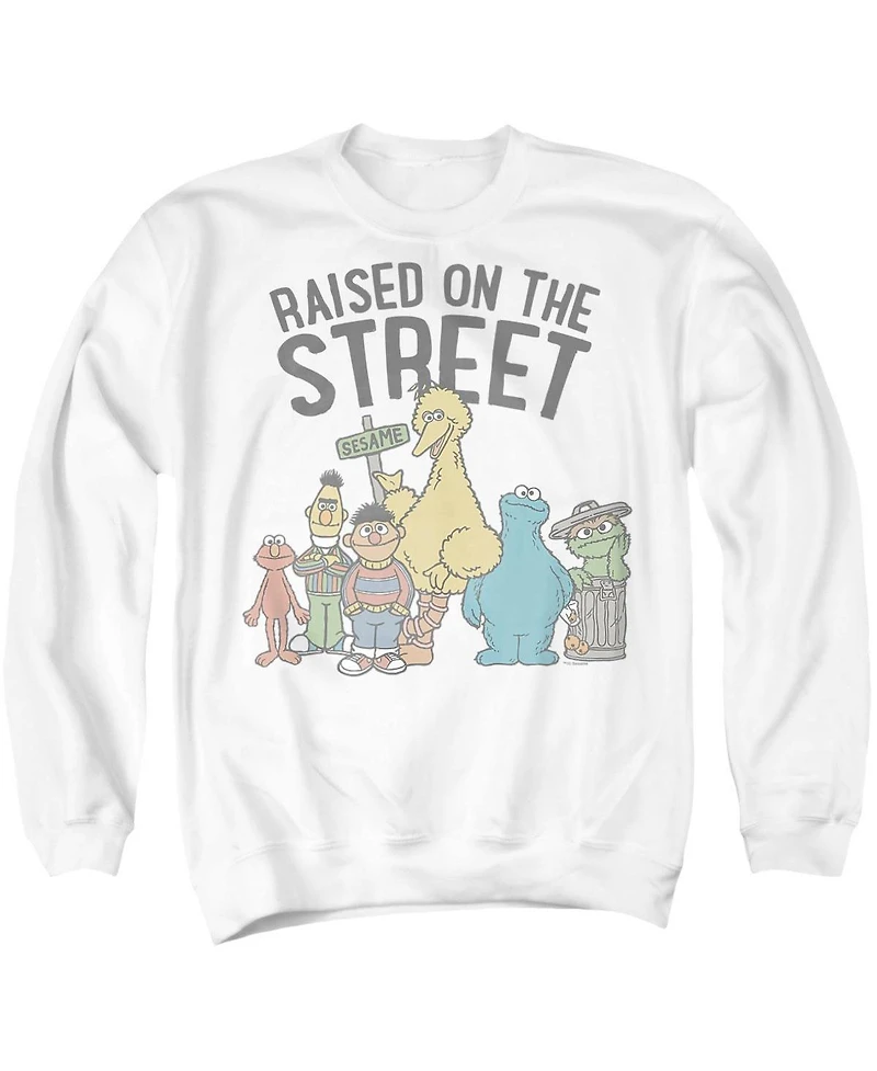 Sesame Street Men's The My Hood Long-Sleeve Graphic Crewneck Sweatshirt