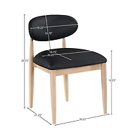 Meridian Furniture Riccio Black Faux Leather Upholstered Dining Side Chair, Set of 2
