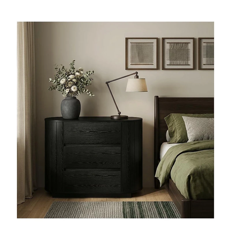 Tribesigns Oversized Nightstand with 3 Drawers Set of 2