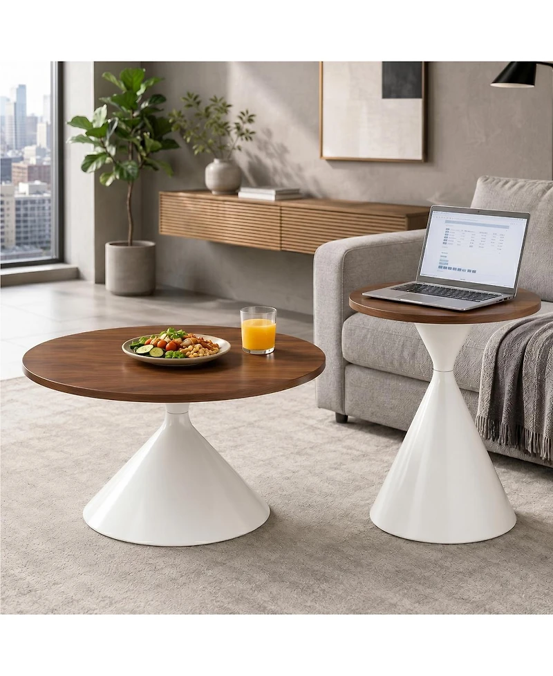 Streamdale Furniture 2-Piece Round Coffee Table Set