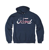 Mustang Men's Ford Flag Logo Graphic Pull-Over Hoodie