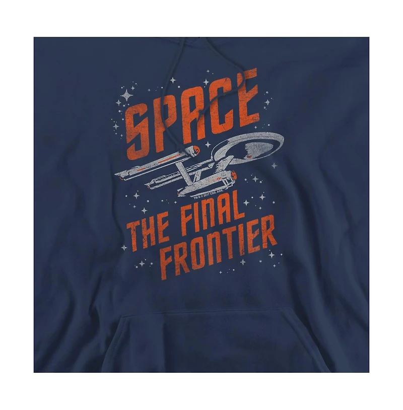 Star Trek Men's Space Travel Graphic Kangaroo-Pocket Pullover Hoodie