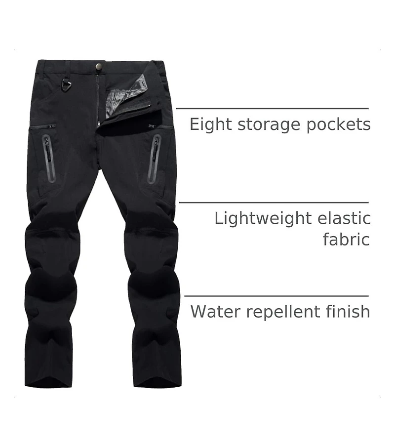 Piscifun Men's Lightweight Quick Dry Hiking Cargo Pants Water Resistant 8 Pockets