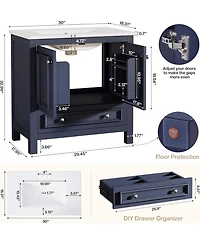Tribesigns 30" Bathroom Vanity with Sink, Bathroom Vanities Cabinet