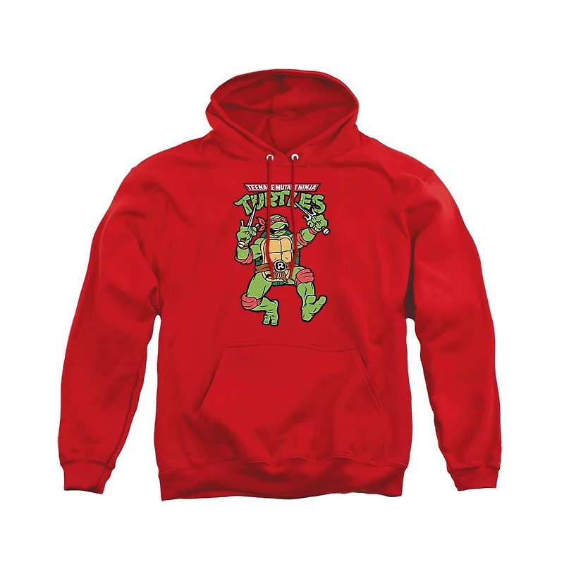 Teenage Mutant Ninja Turtles Men's Retro Raph Graphic Kangaroo Pocket Cotton-Polyester Blend Hoodie