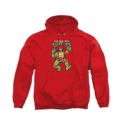 Teenage Mutant Ninja Turtles Men's Retro Raph Graphic Kangaroo Pocket Cotton-Polyester Blend Hoodie