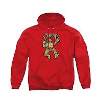 Teenage Mutant Ninja Turtles Men's Retro Raph Graphic Kangaroo Pocket Cotton-Polyester Blend Hoodie