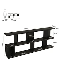 Tribesigns 71'' Extra Long Sofa Table, 3 Tier Farmhouse Console Table