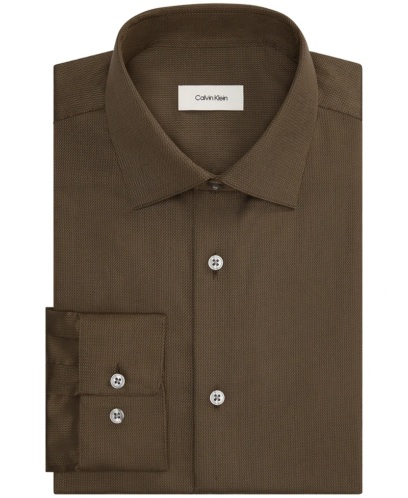 Calvin Klein Men's Slim-Fit Wrinkle-Free Stretch Cotton-Blend Dress Shirt