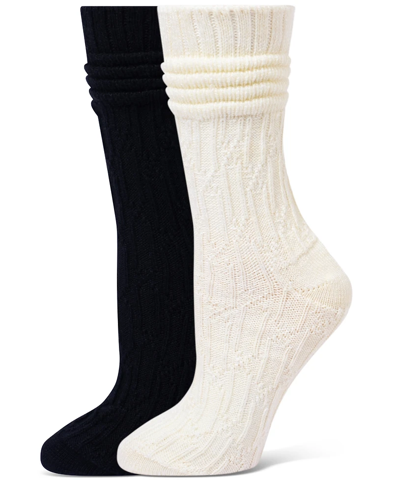 Hue Women's Bubble Cable Boot Sock 2 Socks, 2-Pack