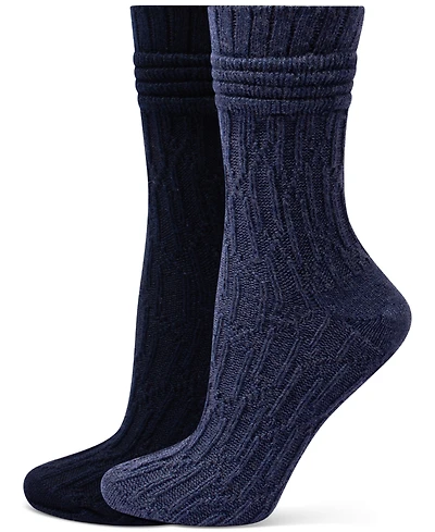 Hue Women's Bubble Cable Boot Sock 2 Socks, 2-Pack