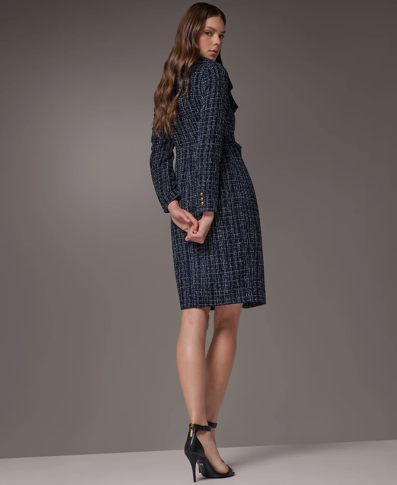 Donna Karan New York Women's Long-Sleeve Tweed Double-Breasted Jacket Dress