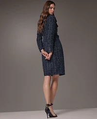 Donna Karan New York Women's Long-Sleeve Tweed Double-Breasted Jacket Dress
