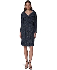 Donna Karan New York Women's Long-Sleeve Tweed Double-Breasted Jacket Dress