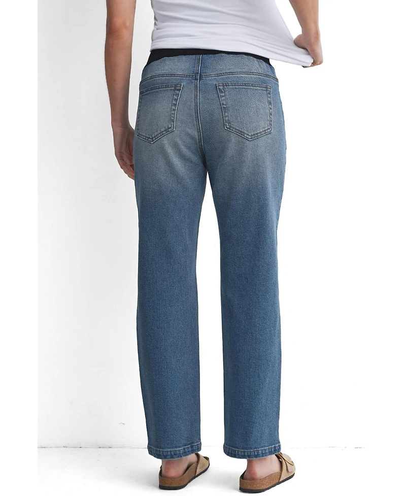 Hello Miz Maternity Over-the-Belly Straight-Leg Pull-On Jeans