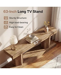 Tribesigns 63" Tv Stand with 2-Tier Storage for 70" TVs