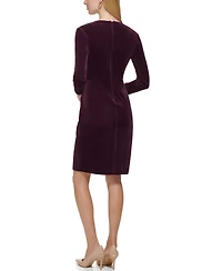 Calvin Klein Women's Velvet V-Neck Long-Sleeve Dress