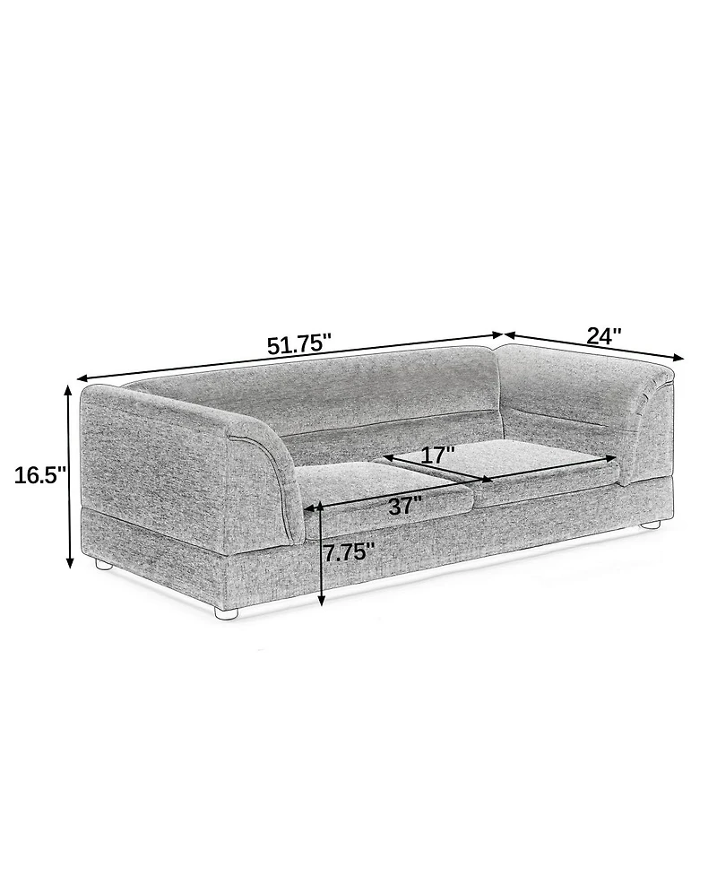 6thdruple Linen Oversized Pet Sofa Bed, Raised Dog Couch with Foam Cushion for Large Dogs