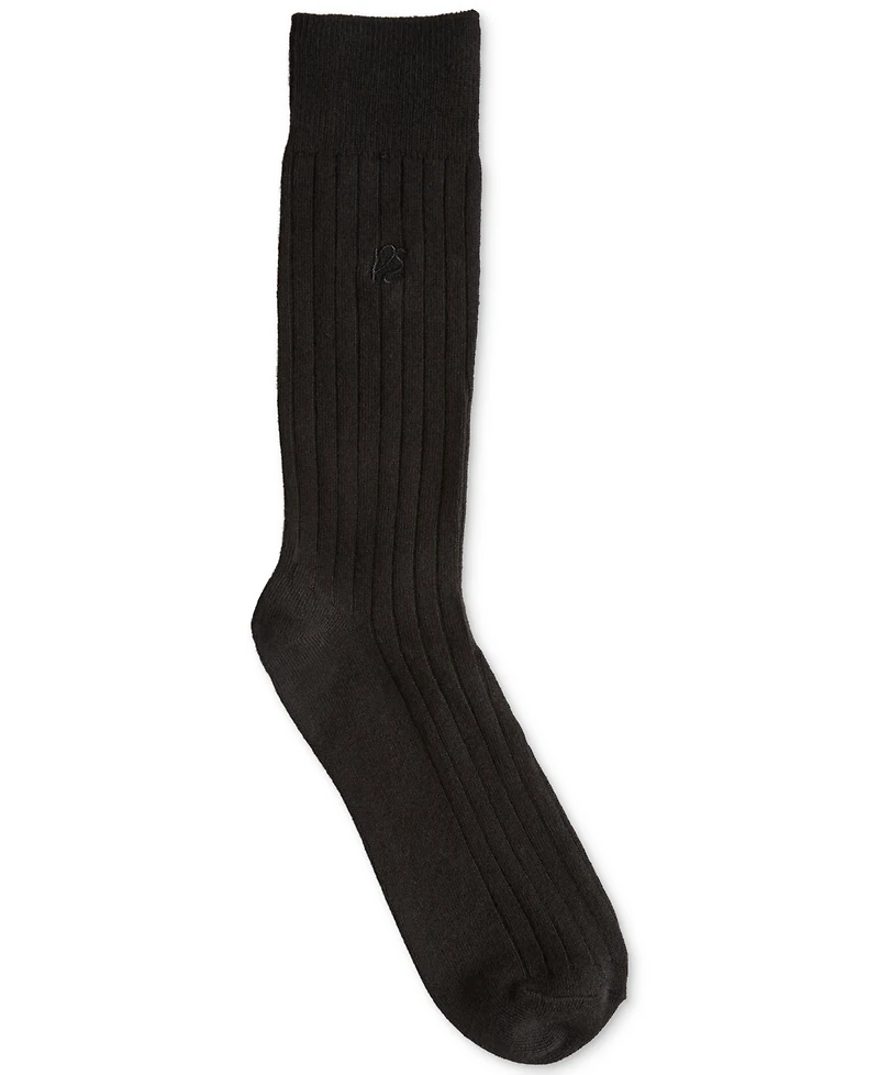 Perry Ellis Portfolio Men's Merino Wool Blend Ribbed Crew Socks